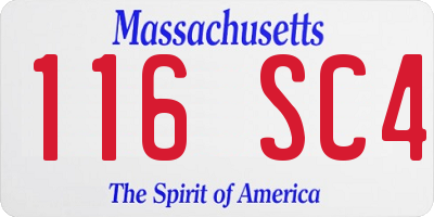 MA license plate 116SC4