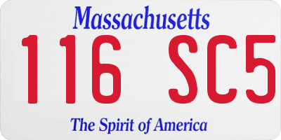 MA license plate 116SC5