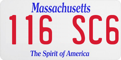 MA license plate 116SC6