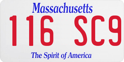 MA license plate 116SC9