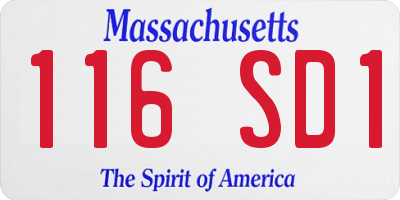 MA license plate 116SD1