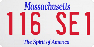 MA license plate 116SE1