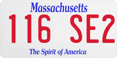 MA license plate 116SE2