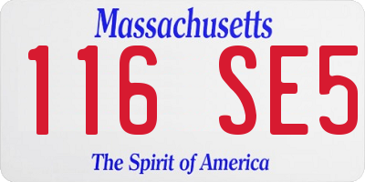 MA license plate 116SE5