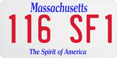 MA license plate 116SF1