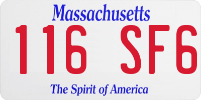 MA license plate 116SF6