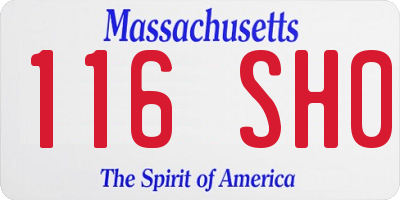 MA license plate 116SH0