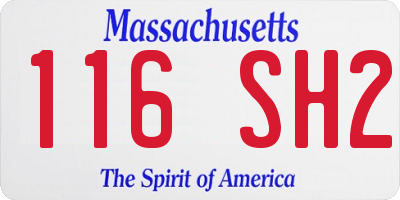 MA license plate 116SH2