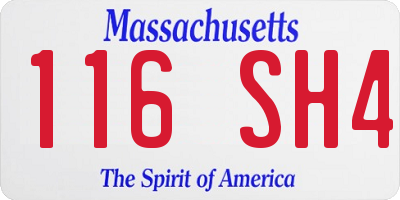 MA license plate 116SH4
