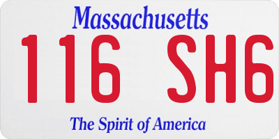MA license plate 116SH6