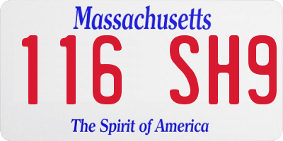 MA license plate 116SH9
