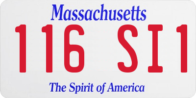 MA license plate 116SI1