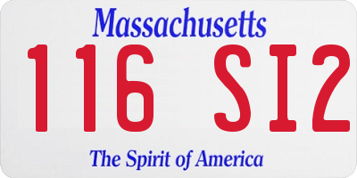 MA license plate 116SI2