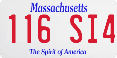 MA license plate 116SI4