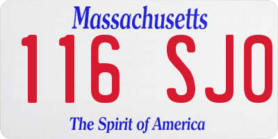 MA license plate 116SJ0