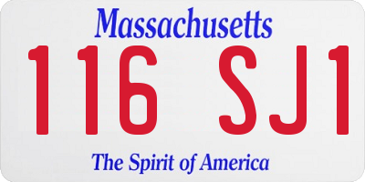 MA license plate 116SJ1