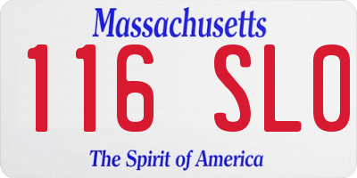 MA license plate 116SL0