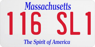 MA license plate 116SL1