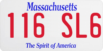 MA license plate 116SL6