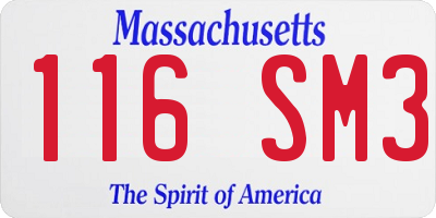 MA license plate 116SM3