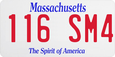 MA license plate 116SM4