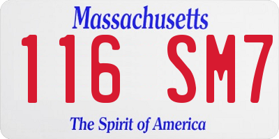 MA license plate 116SM7