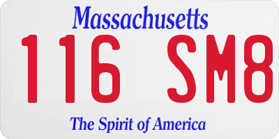 MA license plate 116SM8