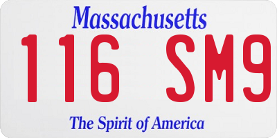 MA license plate 116SM9
