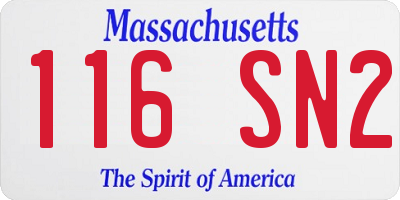 MA license plate 116SN2