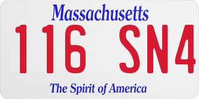 MA license plate 116SN4