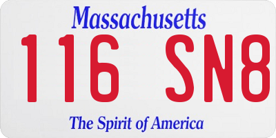 MA license plate 116SN8