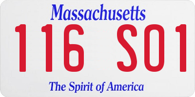 MA license plate 116SO1