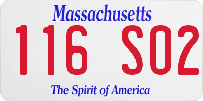 MA license plate 116SO2