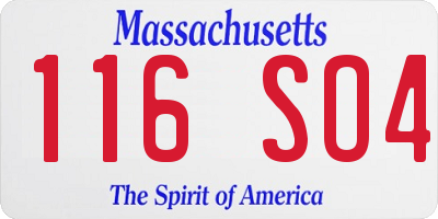MA license plate 116SO4