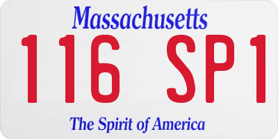 MA license plate 116SP1