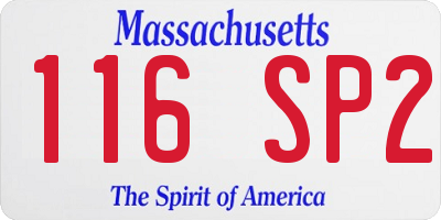 MA license plate 116SP2