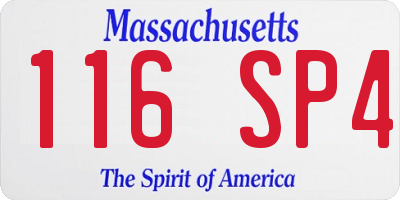 MA license plate 116SP4