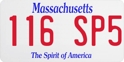 MA license plate 116SP5