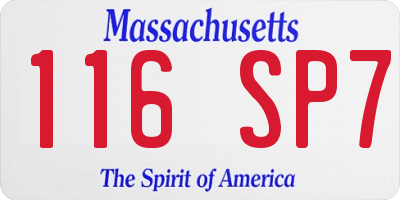 MA license plate 116SP7