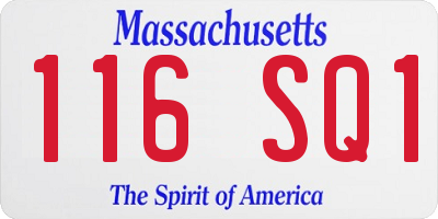 MA license plate 116SQ1