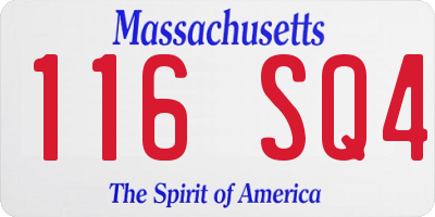 MA license plate 116SQ4