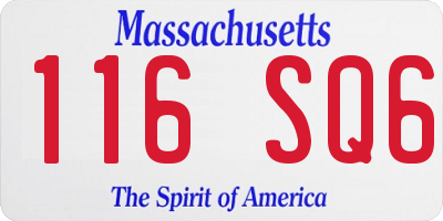 MA license plate 116SQ6