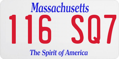 MA license plate 116SQ7