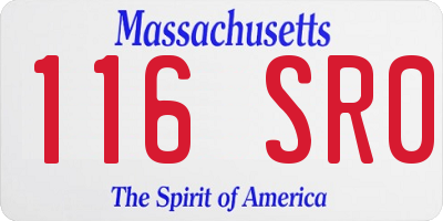 MA license plate 116SR0