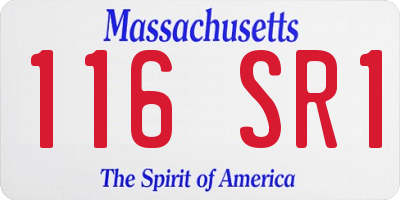MA license plate 116SR1
