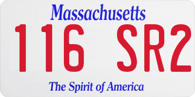 MA license plate 116SR2