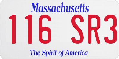 MA license plate 116SR3