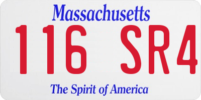 MA license plate 116SR4