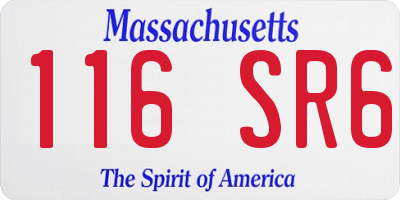 MA license plate 116SR6