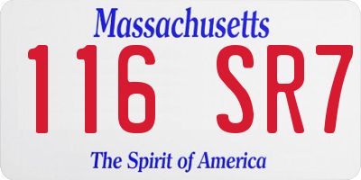 MA license plate 116SR7
